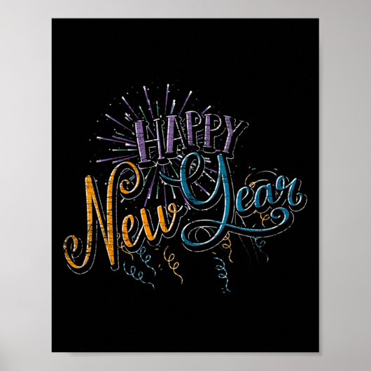 Womens New Years Eve Celebration Confetti Firework Poster (Vorne)