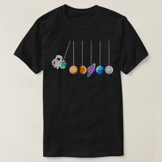 Womens Newtons Cradle Balance Balls Planets Astron T-Shirt (Design vorne)
