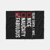 Womens Nice Naughty Fabulous Funny Weihnachten Fleecedecke (Vorderseite (Horizontal))