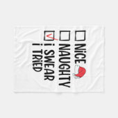 Womens Nice Naughty I Swear I Tried Christmas List Fleecedecke (Vorderseite (Horizontal))