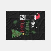 Womens Nice Naughty I Tried List Christmas V-neck  Fleecedecke (Vorderseite (Horizontal))