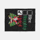 Womens Nice Naughty I Tried List Dabbing Santa Chr Fleecedecke (Vorderseite (Horizontal))
