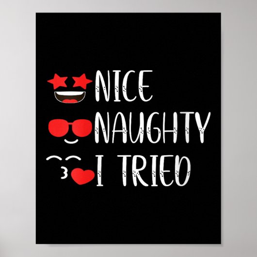 Womens Nice Naughty I Tried V-neck Poster (Vorne)