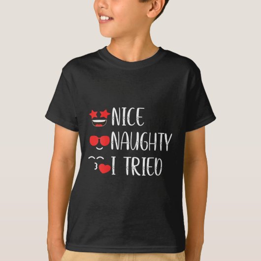 Womens Nice Naughty I Tried V-neck T-Shirt (Vorderseite)