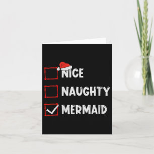 Womens Nice Naughty Mermaid Weihnachtsliste Xmas S Karte