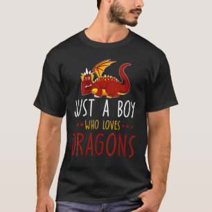 Womens Niedlich Dragon nur ein Junge, der Drachen  T-Shirt