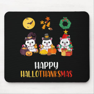 Womens Niedlich Kitten Halloween Katze Weihnachten Mousepad