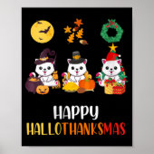 Womens Niedlich Kitten Halloween Katze Weihnachten Poster (Vorne)