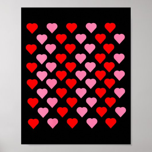 Women's Nk And Red Hearts Lovers Funny Valentine’s Poster (Vorne)