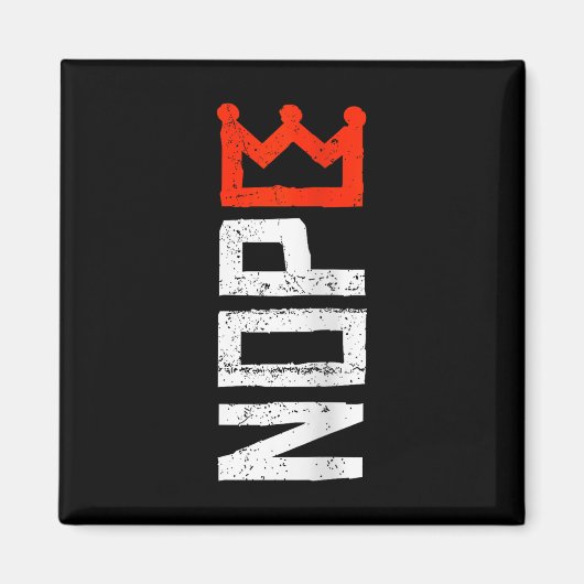 Womens No Kings Protest Sign Vertical Nope V-neck  Magnet (Vorne)