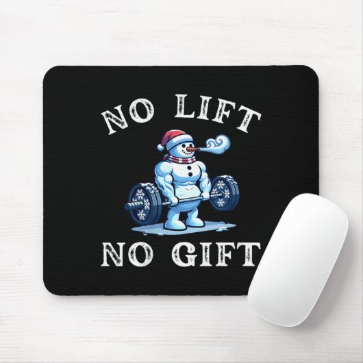 Womens No Lift No Gift Funny Workout Snowman Chris Mousepad (Mit Mouse)