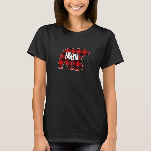 Womens Noemi Bear Custom Red Buffalo Kariert Chris T-Shirt (Vorderseite)