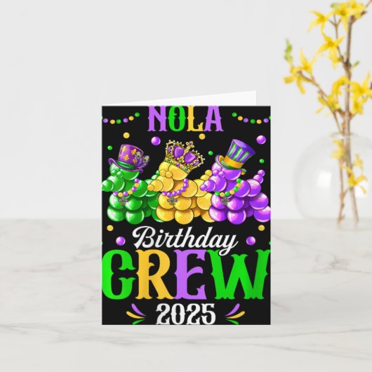 Womens Nola Birthday Crew 2025 New Orleans Mardi G Karte (Gelbe Blume)