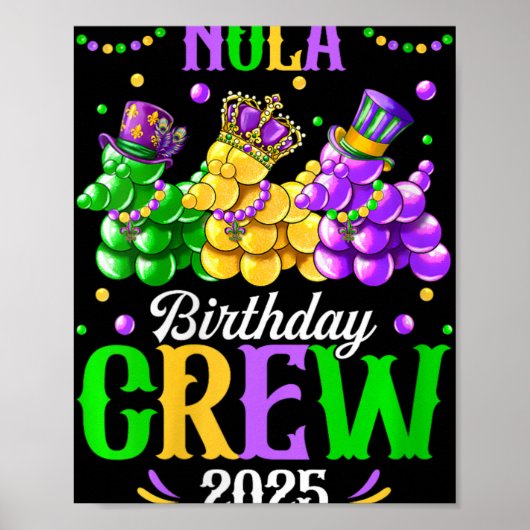 Womens Nola Birthday Crew 2025 New Orleans Mardi G Poster (Vorne)