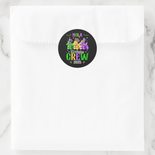 Womens Nola Birthday Crew 2025 New Orleans Mardi G Runder Aufkleber (Tasche)