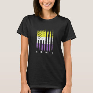 Womens Nonbinary Flag Angenommen Nothing Genderque T-Shirt