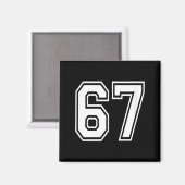 Womens Number 67 Numbered Uniform Srts Jersey Team Magnet (Vorderseite/Rückseite)