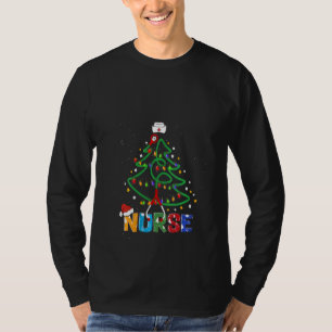 Womens Nurse Christmas Tree Stethoscope Rn Lpn Scr T-Shirt