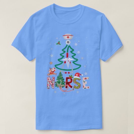 Womens Nurse Christmas Tree Stethoscope RN LPN Xma T-Shirt (Design vorne)