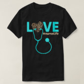 Womens Nurse Life RN LPN CNA Healthcare Leopard Nu T-Shirt (Design vorne)
