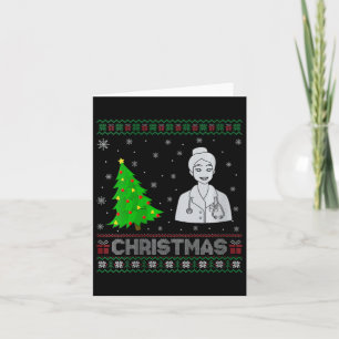 Womens Nurse Practitioner Xmas Tree Lighting Ugly Karte