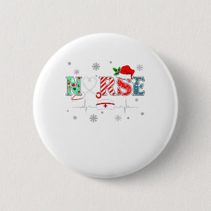 Womens Nurse Weihnachtsweihnachtsfeier Weihnachtsm Button