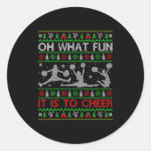 Womens Oh What Fun It Is To Cheer Christmas Cheerl Runder Aufkleber (Vorderseite)