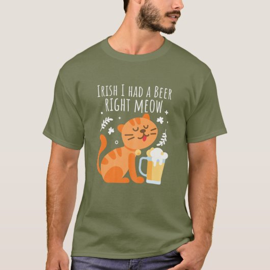 Womens One Bee Right Meow Cat Funny St Patricks D T-Shirt (Vorderseite)