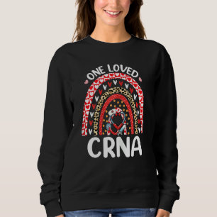 Womens One Loved Crna Stethoscope Valentinstag Sweatshirt
