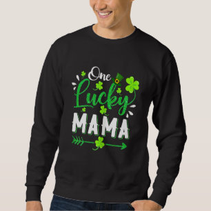 Womens One Lucky Mama Kleeblatt Leprechaun Hat St  Sweatshirt