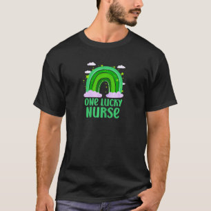 Womens One Lucky Nurse Scrub Rn Icu Er St Patricks T-Shirt
