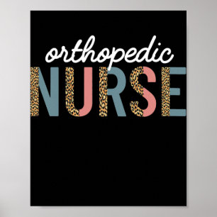 Womens Orthopädie Krankenpfleger Leopard Cheetah Poster