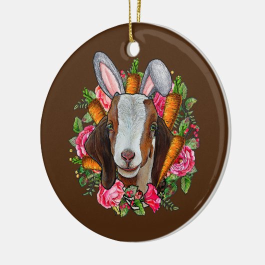 Womens Ostergebälk Ziege Sonnenlicher Bauer Osterz Keramik Ornament (Links)