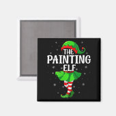 Womens Painting Elf Christmas Girls Women Elf Squa Magnet (Vorderseite/Rückseite)