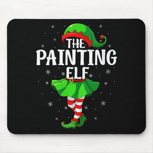 Womens Painting Elf Christmas Girls Women Elf Squa Mousepad (Vorne)
