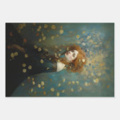 Women's paintings with gold accents decoupage  geschenkpapier set (Vorderseite)