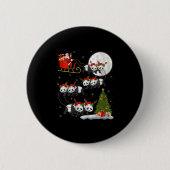 Womens Panda Santa Sleigh Flying Funny Magical Chr Button (Vorderseite)