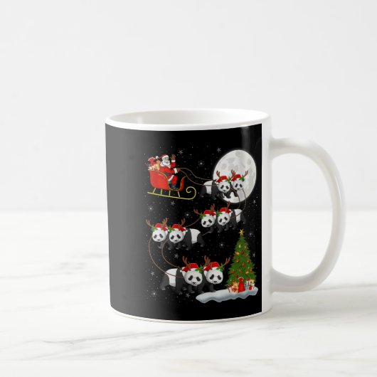 Womens Panda Santa Sleigh Flying Funny Magical Chr Kaffeetasse (Rechts)