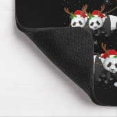 Womens Panda Santa Sleigh Flying Funny Magical Chr Mousepad (Ecke)