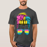 Womens Panseual Messy Bun LGBTQ Cool Pan Pride Fla T-Shirt<br><div class="desc">Womens Panseual Messy Bun LGBTQ Cool Pan Pride Flag Color Mom  .</div>