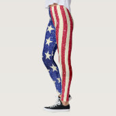 Women's Patriotic Leggings, American Flag Glitter Leggings (Links)