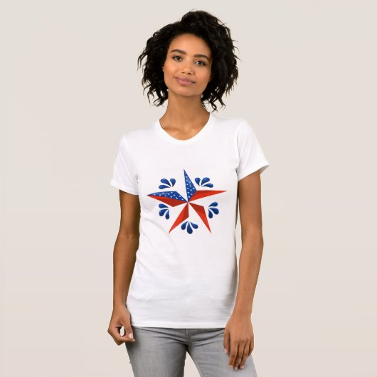 Womens Patriotic Star T - Shirt (Vorne ganz)
