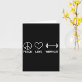 Womens Peace Love Workout Motivational Fitness Say Karte (Gelbe Blume)