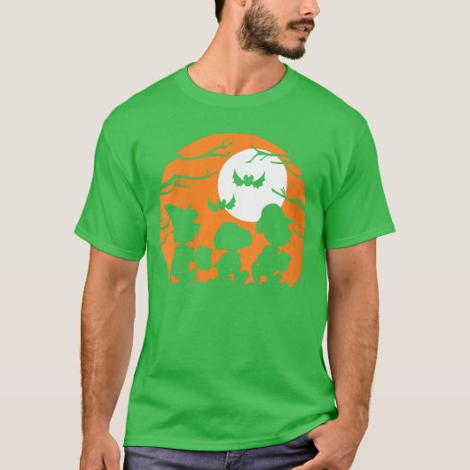 Womens Peanuts Halloween Trick Or treat Silhouette T-Shirt (Vorderseite)