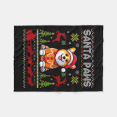 Womens Pembroke Welsh Corgi Santa Paws Merry Chris Fleecedecke (Vorderseite (Horizontal))