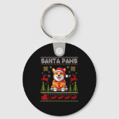 Womens Pembroke Welsh Corgi Santa Paws Merry Chris Schlüsselanhänger (Vorderseite)