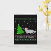 Womens Persian Cat Xmas Tree Lighting Ugly Christm Karte (Gelbe Blume)