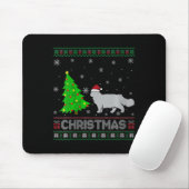 Womens Persian Cat Xmas Tree Lighting Ugly Christm Mousepad (Mit Mouse)