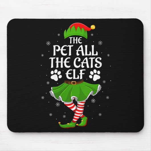 Womens Pet All The Cats Elf Christmas Girls Women Mousepad (Vorne)