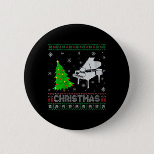 Womens Piano Xmas Tree Lighting Ugly Weihnachtssch Button